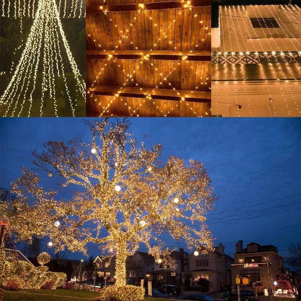 2 Pack LED Solar Light Outdoor Waterproof Copper Fairy Garland String Lights Christmas Party Garden Solar Lamp Decoration 12/22M
