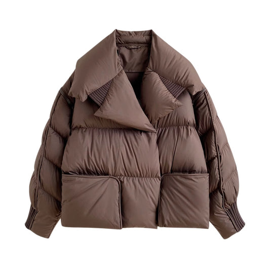 Lagabogy 2025 Winter Puffer Jacket Women Short 90% White Duck Down Coat Female Streetwear Warm Parkas Removable Sleeves Outwear