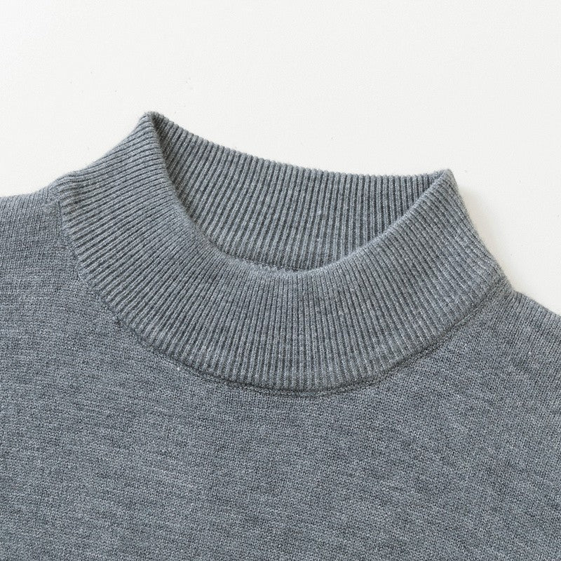 Half Turtleneck Knitwear Sweater New Autumn/Winter Mock Neck Sweatshirts Solid Color Pullovers Man Brand Casual Mens Clothing
