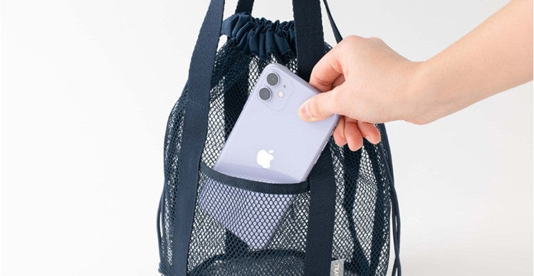 Travel Large Capacity Mesh Nylon Cosmetic Bag Organizer Foldable Casual Mesh Drawstring Bags Rope Bundle Pocket Swim Washing Bag