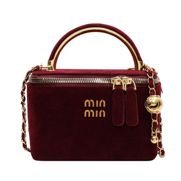 2025 Light Luxury Designer Retro Box Bag Female Korean Version of The Texture One-shoulder Messenger Mini Earphone Lipstick Bag