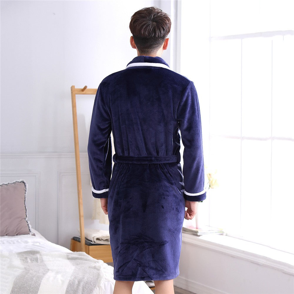 Large Size 3XL Flannel Robe Kimono Bathrobe Gown Winter Coral Fleece Sleepwear Nightwear Loose Thickened Home Wear Loungewear