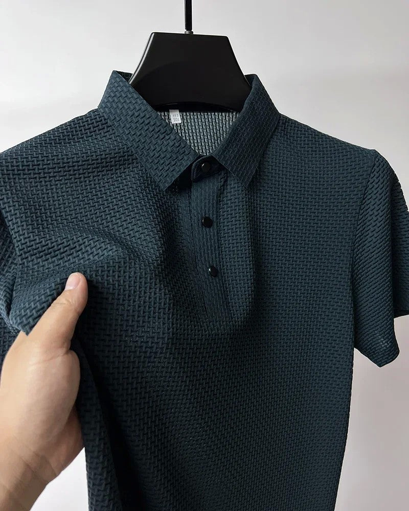 Brand Clothes Summer New Men's Short Sleeve T-shirt Ice Silk Cool and Breathable POLO Shirt Business Casual Sweat-absorbing Top