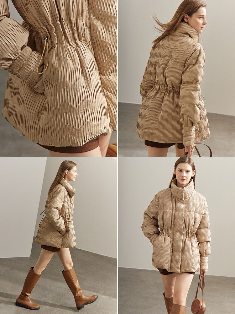 AMII Minimalist Duck Down Puffer Coat Women Winter 2025 Lightweight Stand Collar Lapel Warm Outerwear New Jackets 12344052