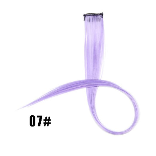Synthetic Clip-in Hair Extensions 22" Long Colorful Straight Hair Pieces Synthetic Hairpieces for Daily Festival Party