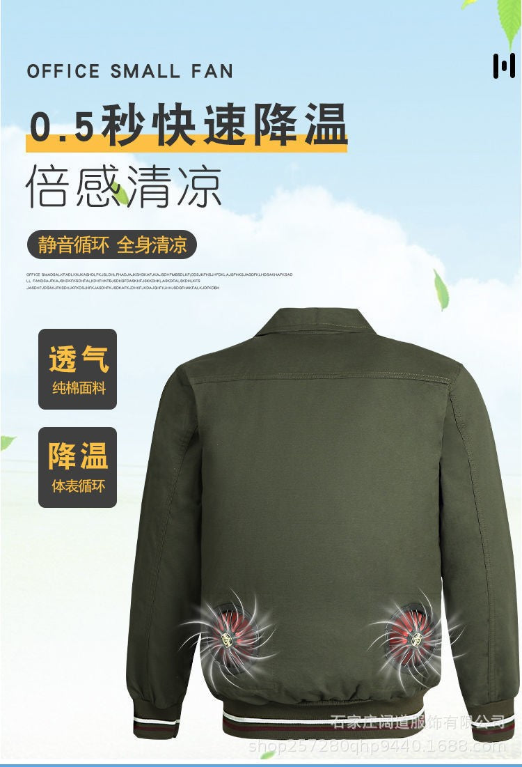 Summer Cooling with Fan Refrigeration Charging Air Conditioning Clothes Cotton Camouflage Clothing Construction Site Labo