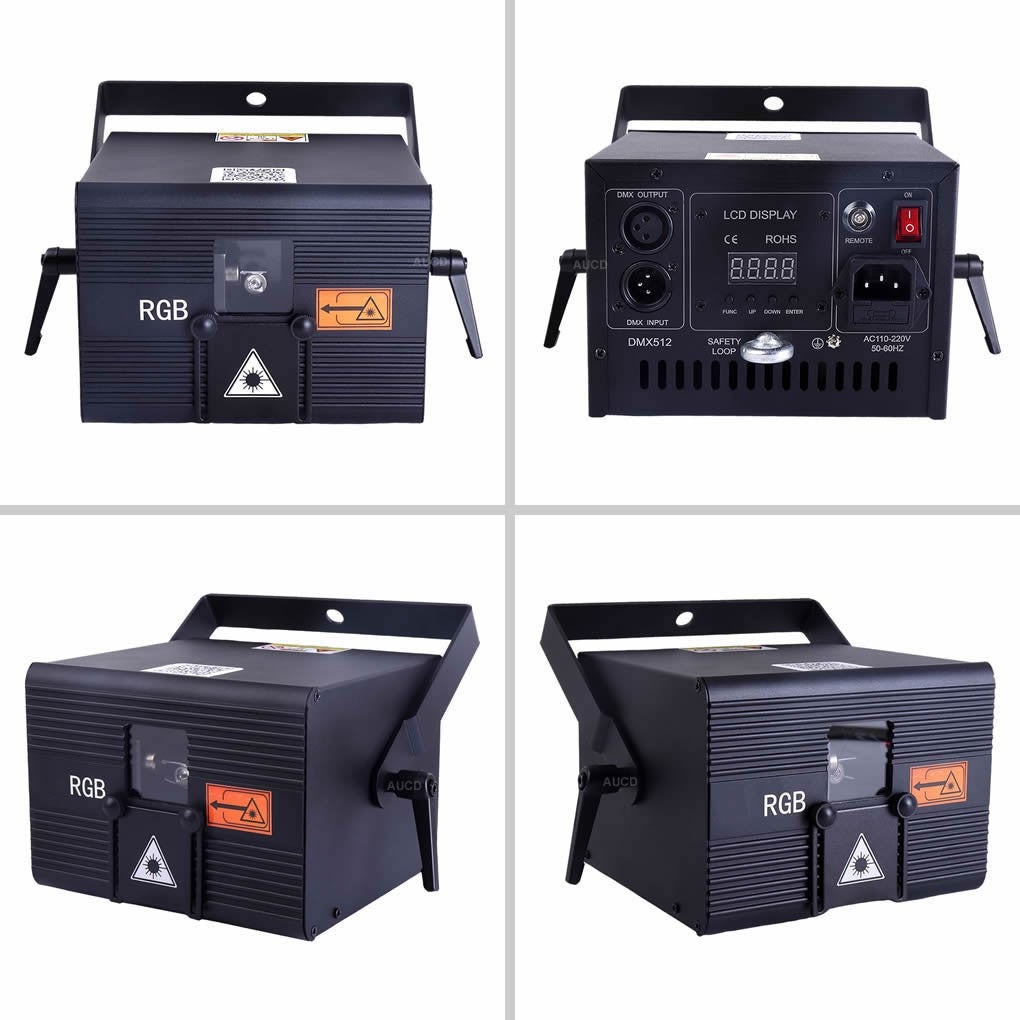 USA Warehouse 5W RGB Laser Animation Scan Projection Lights Compatible with Apple&Android Phone App Edit ILDA for Stage Lighting