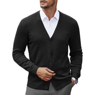 New Men's V Neck Cardigan Sweatcoats Casual Lightweight Button Down Knitted Cardigan Sweater Outdoor Streetwear
