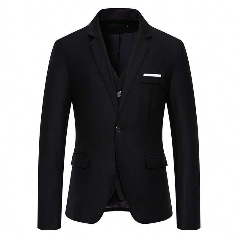 Blazer Men's Fashion Gentleman Solid Color Comfortable Business Color Match with Fake Two Wedding Casual Banquet Slim Suit