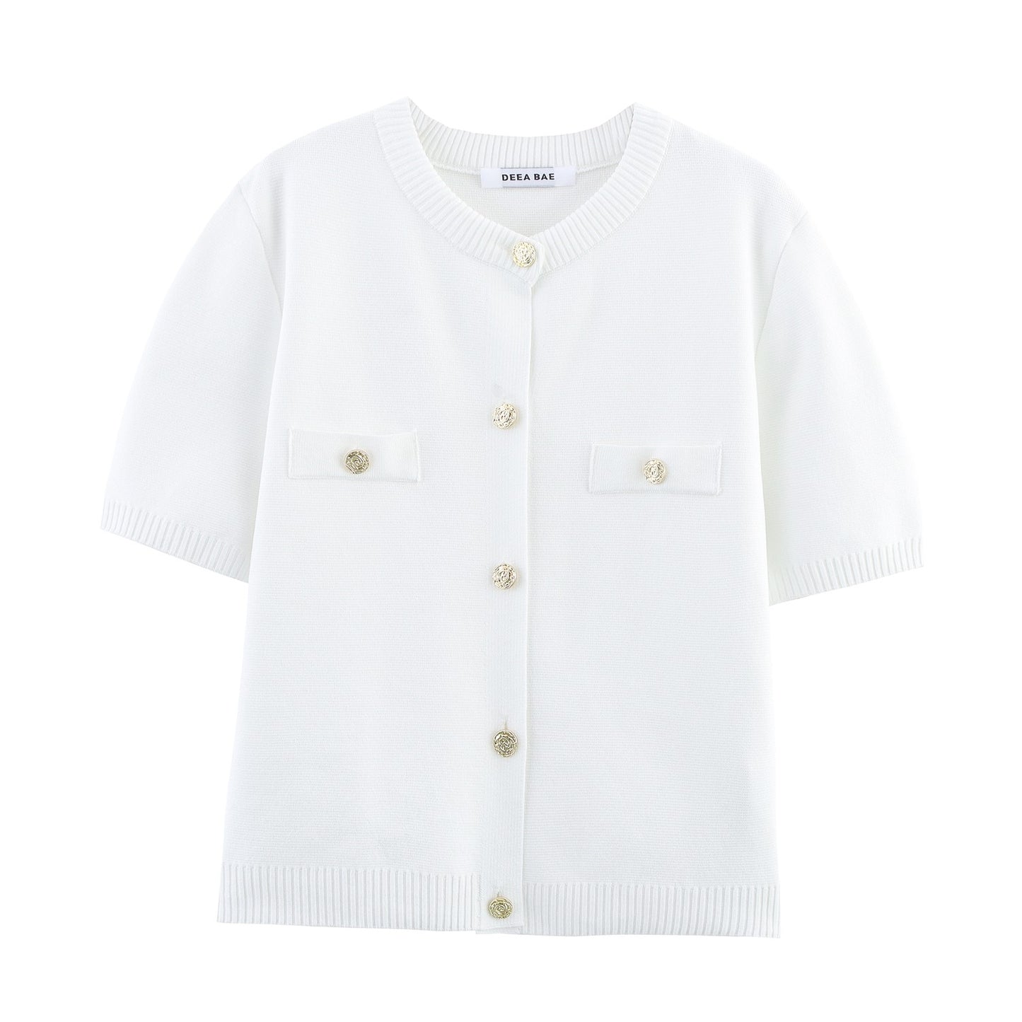 2025 Spring And Summer New Women's Short Sleeved Simple Fashion Style Knitted Cardigan Coat
