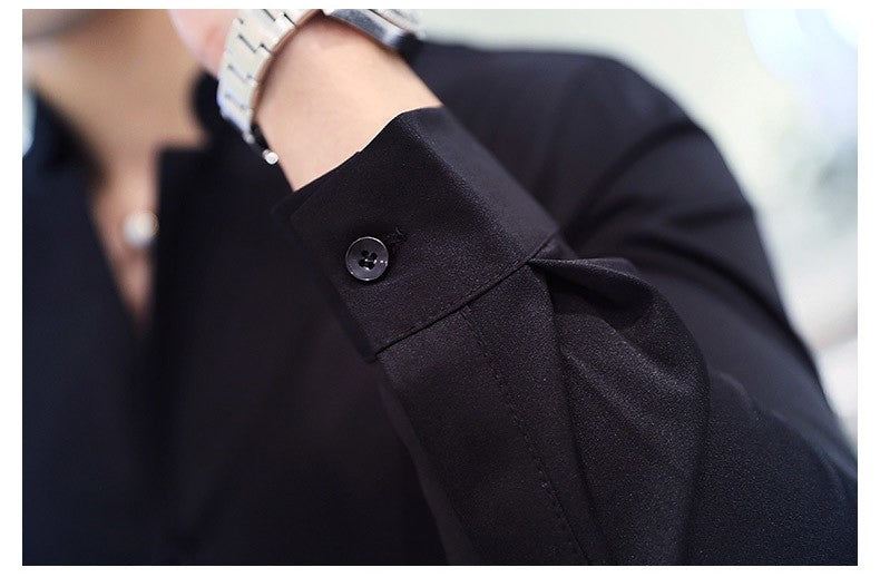 Mens Long Sleeve Shirt Autumn High Quality Stand Collar Casual Slim Solid Color Shirt Oversized Size 5XL Fashion Men Clothing