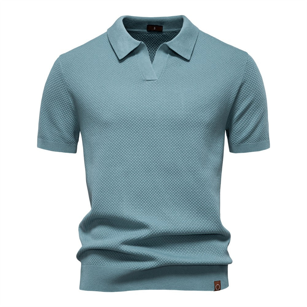 AIOPESON Men's Summer Breathable Polo Shirt Short Sleeve Solid Color Casual Polo Shirts for Men Lightweight Stretch Polo ?