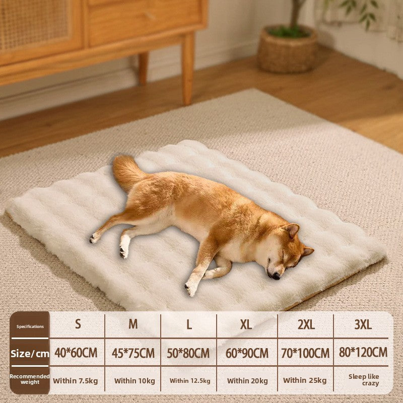 Tapete para Animais de Estimação Quente e Antiderrapante para Cachorros, Cama de Pelúcia de Cor Sólida para Todas as Estações