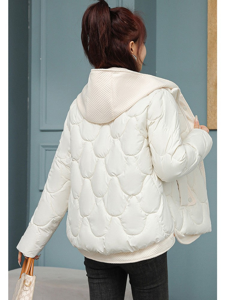Fitshinling Fashion New In Warm Parkas Coat Outerwear Women Clothing Fake Two-piece Cotton Padded Quilted Winter Jacket Female