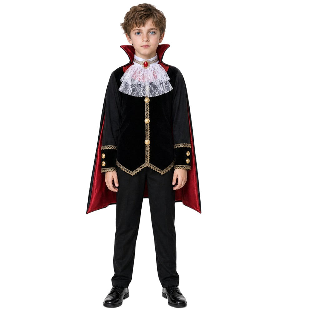 Adult Gothic Vampire Costume Set, Vampire Witch Role-Playing Outfit with Cape for Halloween Family Parties and Costumes