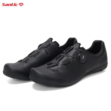 Santic Carbon Fiber Cycling Shoes Outdoor Wear Resistant Road Riding Sneakers Unisex Men Women Adjustable Pro Racing Bicyle Shoe