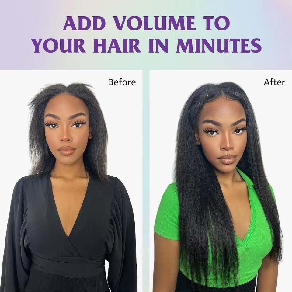 Extensões de Cabelo Humano Cacheado Liso 100% Não Processado Remy Clip-in Extensões de Cabelo com Trama Dupla de Pele Clip-in Para Mulheres Negras