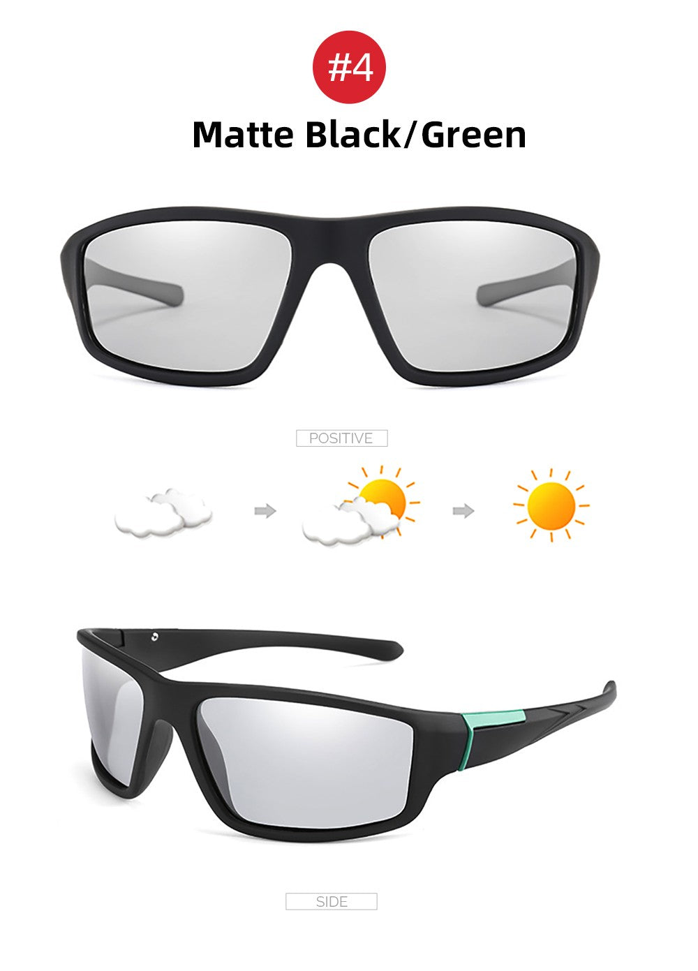 Óculos de Sol Fotocromáticos VIVIBEE Masculino Óculos Esportivos Pretos Feminino com Mudança de Cor Polarizados para Dirigir 2025 Óculos de Sol com Descoloração