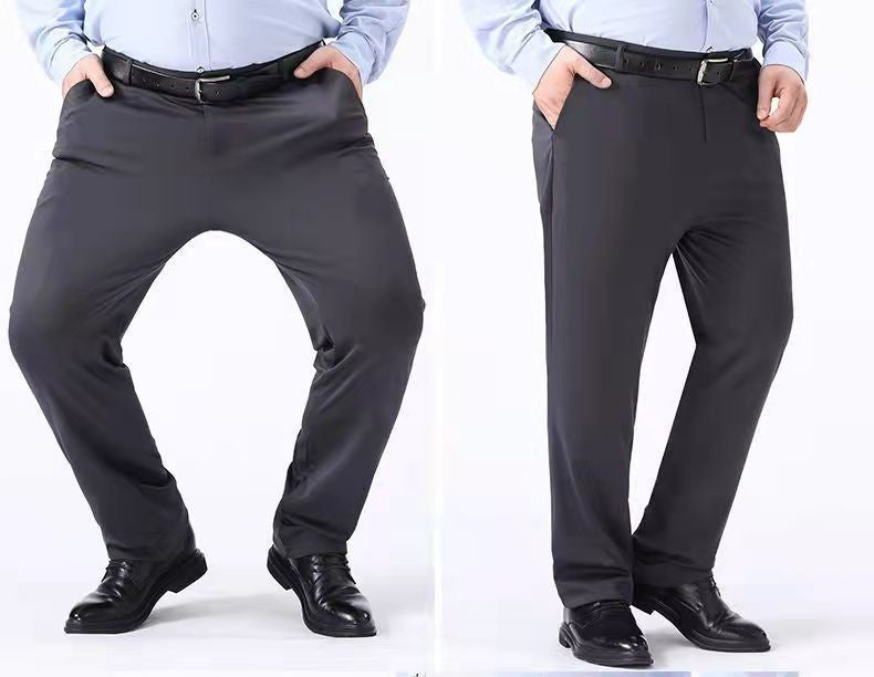 Men Summer Suit Pants Casual Pants Business Fashion Classic Solid Color Stretch Straigh Thin Cotton Trousers Plus Size A177
