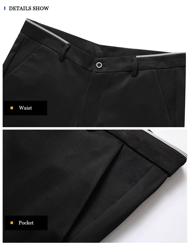 Spring Autumn Mens Business Suit Pants Male Summer Thin Formal Solid Long Dress Straight Baggy Office Trousers Drop Shipping