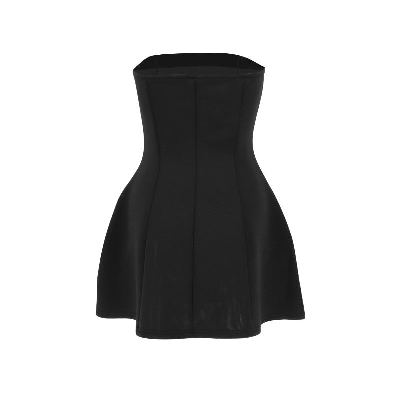 Sexy A-Line Dress Women's Summer New Solid Sexy Sleeveless Off Shoulder Bodycon