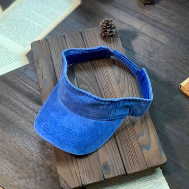 Chapéus de Sol de Verão Algodão Lavado Viseira Topo Aberto Feminino Masculino Esporte Viagem Chapéu de Praia Cor Sólida Protetor Solar Anti Uv Viseira Bonés de Golfe