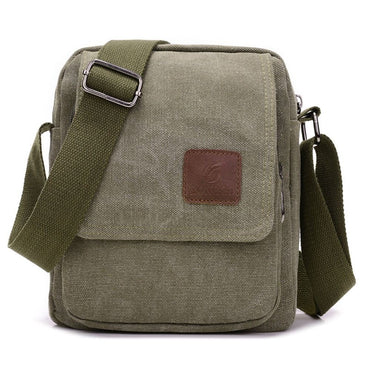 Vintage Canvas Men Crossbody Bag Anti-theft Large Capacity Outdoor Small Bag Wear-resistant Business Cashier Wallet Shoulder Bag