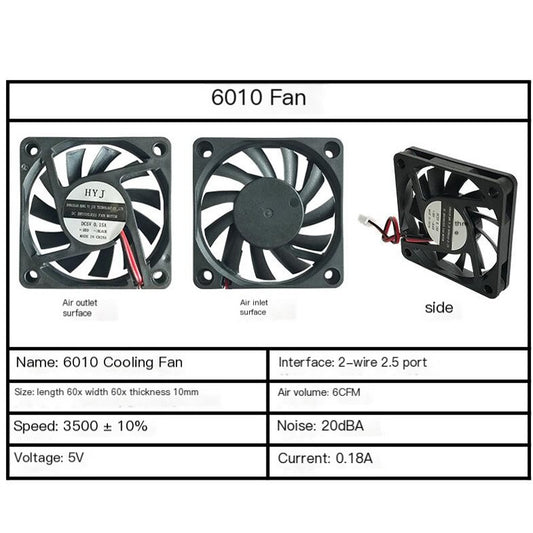 40mmx40mmx10mm 50mmx50mmx10mm 60mmx60mmx10mm 5V 2Pin DC Cooling Silent Fan CPU Coolers
