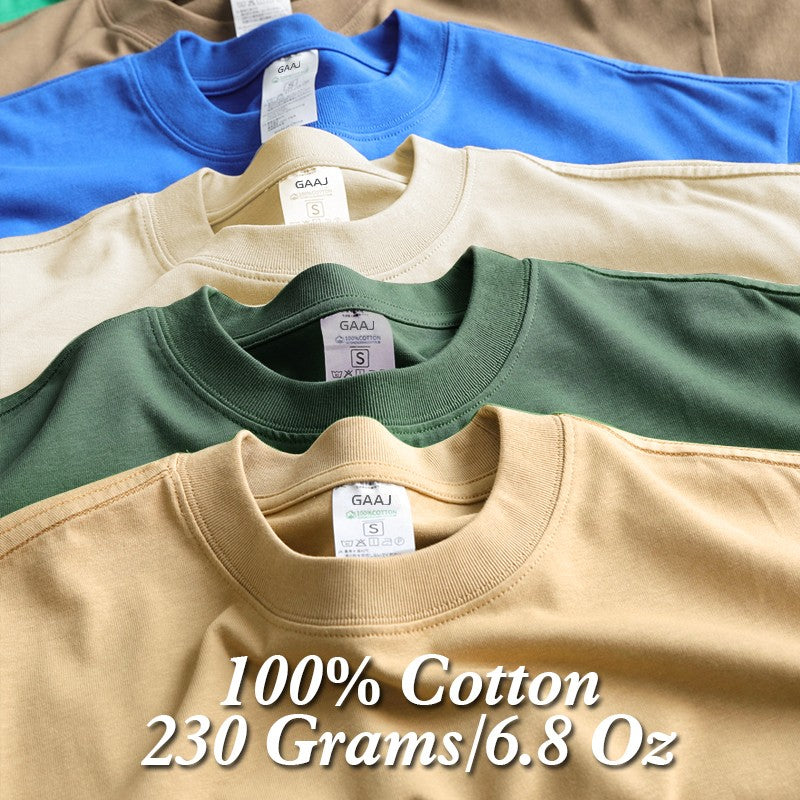 100 Heavy Weight Cotton T shirt For Men Women,Short Sleeve Plain Tops,Solid Oversized Tee Shirts,Quality Clothing 6.8oz 230gsm