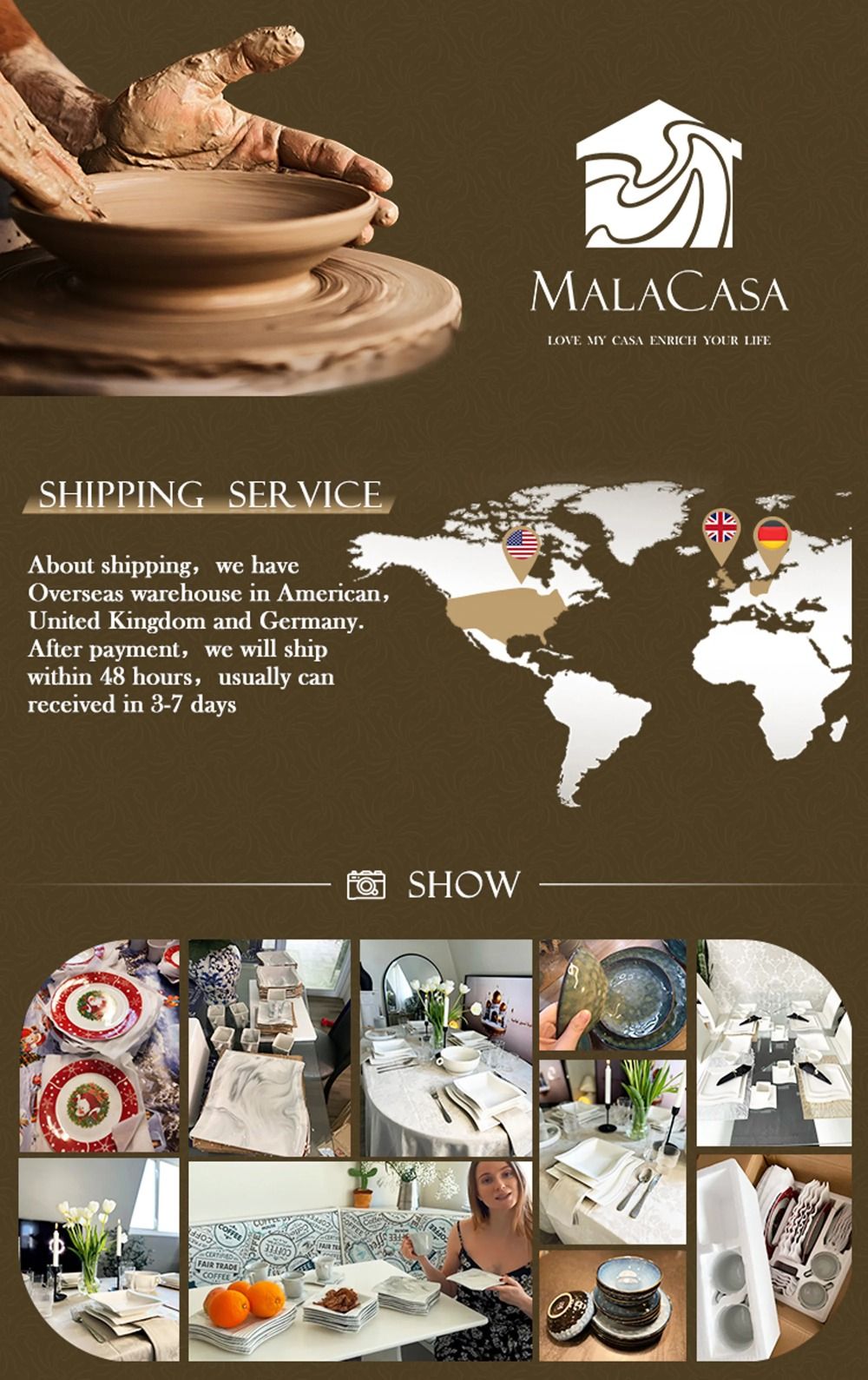MALACASA FLORA 30PCS Marble Porcelain Dinnerware Set with 6 Piece Dinner Plate Dessert Plate Soup Plate Cups &Saucers