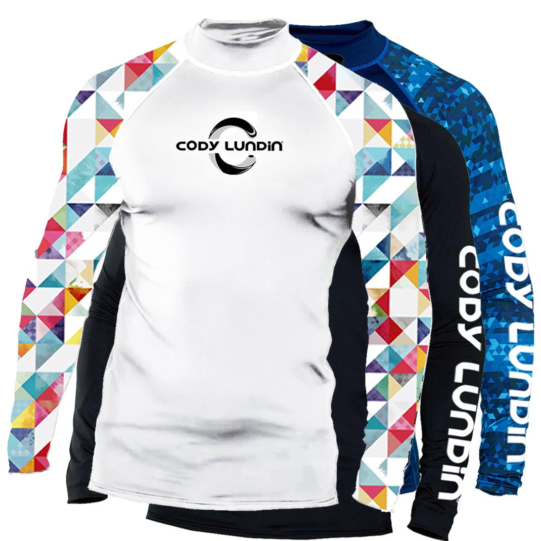 Surfing Long Sleeve Men's Shirts Sun Protection Upf 50+ Rash Guard Camiseta Surf Mock-Neck Swimwear Diving Performance Clothing