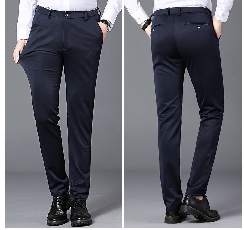 Spring Autumn Mens Business Suit Pants Male Summer Thin Formal Solid Long Dress Straight Baggy Office Trousers Drop Shipping