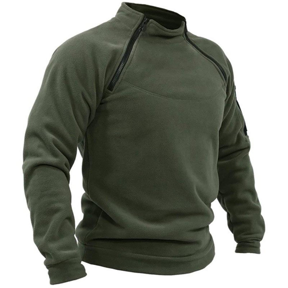 Men's Tactical Hoodies Military Outdoor Pullover Long Sleeve Zippers Pullove Fleece Windproof Thermal for Hiking Camping Army