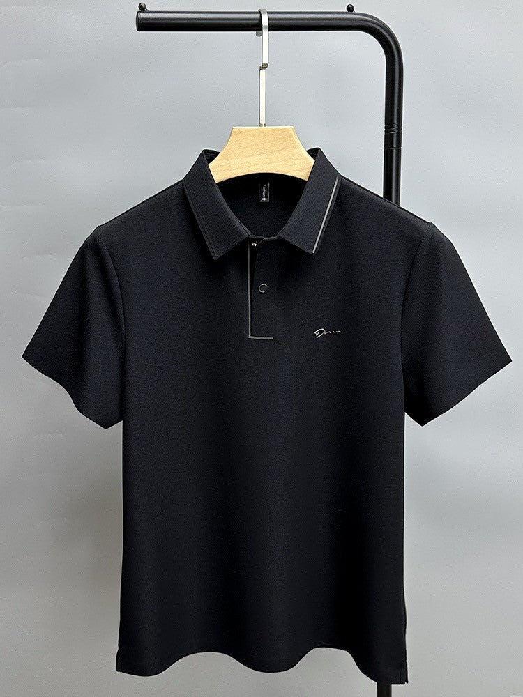 High end luxury brand fashion hot diamond short sleeve Advanced printed POLO shirt summer new Korean version men's lapel T-shirt