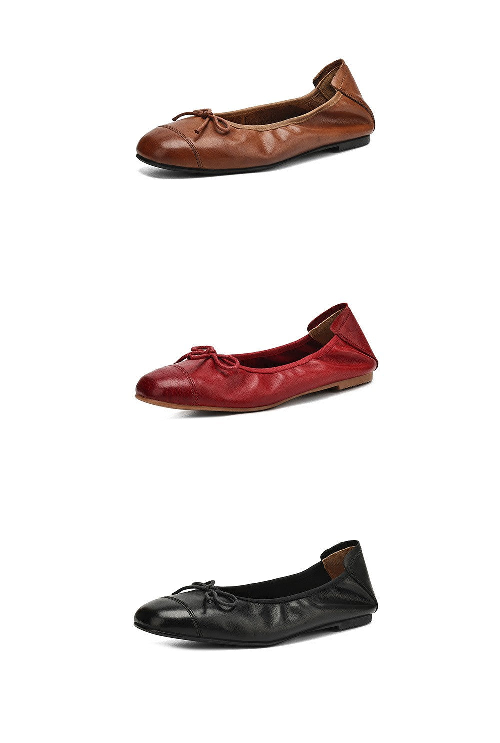 Mary Jane Women Loafers Hand Stitch Casual Streetwear Ballet Flats Soft Sole Solid Color Women Shoes Comfy Round Head Bow Shoes