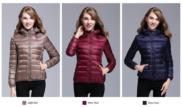 White Duck Down Winter Hoody Jackets Ultra-light Women Down Coats Puffer Long Sleeve Warm Slim Portable Thin Female Outwears 7XL