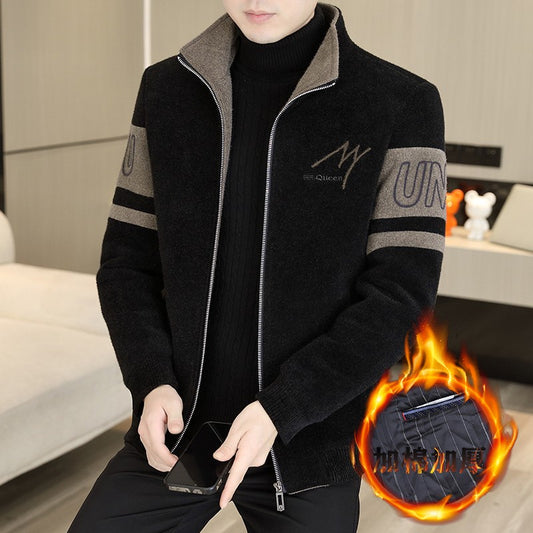 Men'S Thicken High collar Jacket Winter Warm Jackets For Men Fleece Long Sleeve Coat Man Casual Coats Men's woolen overcoat