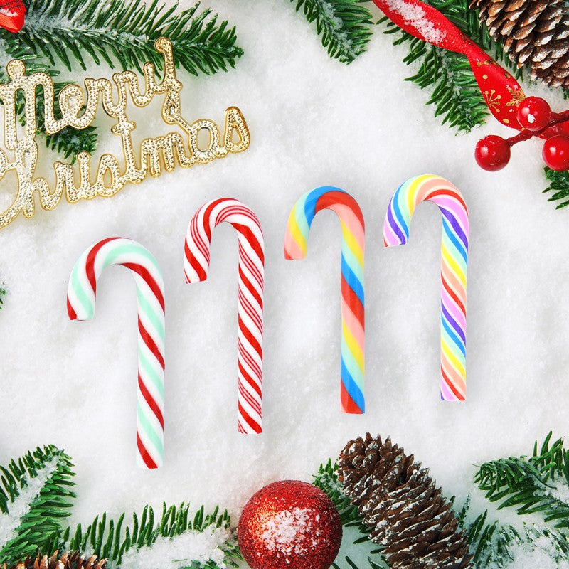 10/30/50Pcs Mini Candy Cane Christmas Decoration Red White Resin Candy DIY Crafts Xmas Pendant Navidad Home Decor 2026 New Year