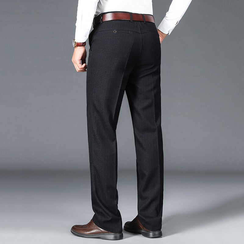 Men's Chic Business Work Hot Sale Suit Pants Middle-age Large Size 29-40 Trousers High Quality Baggy Formal Occasion Pants Male