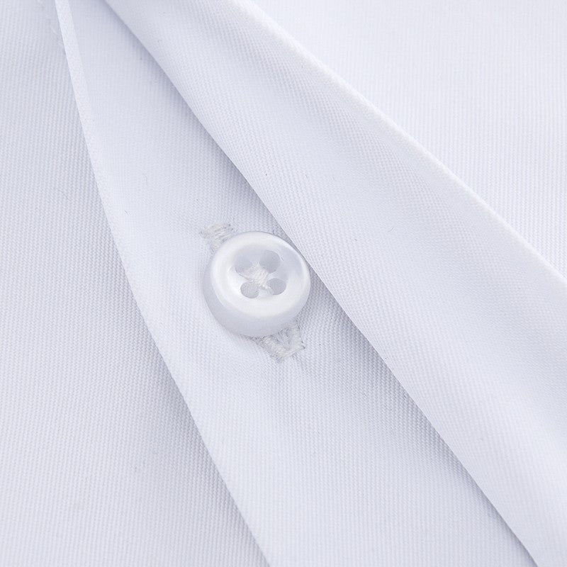 Men's Classic French Cuff Dress Shirt Covered Placket Long Sleeve Tuxedo Male Shirts with Cufflinks No Pocket Office Work White
