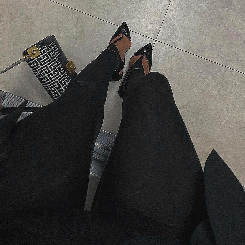 Korean Fashion Winter Black High Waisted Skinny Y2K Women Pants Sexy Glitter Cas