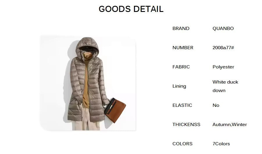 Plus Size 5xl 6xl 7xl Fall Women's Autumn Winter Ultra Lightweight Packable Long Puffer Jacket Female Hooded Korean Slim Coat