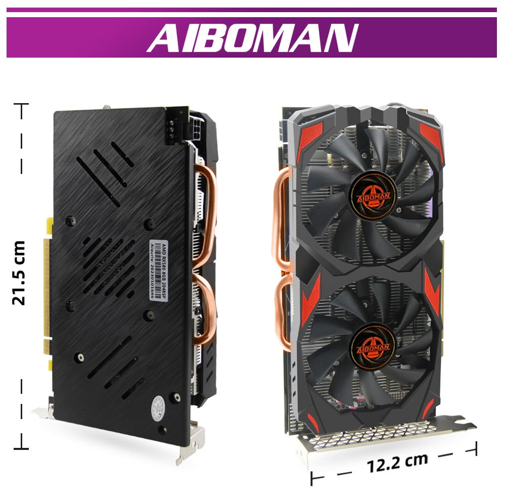 Placa de Vídeo para Jogos Radeon RX580 8G PCIE3.0x16 GDDR5 256Bit - Adequada para Acessórios de Montagem de Computador?
