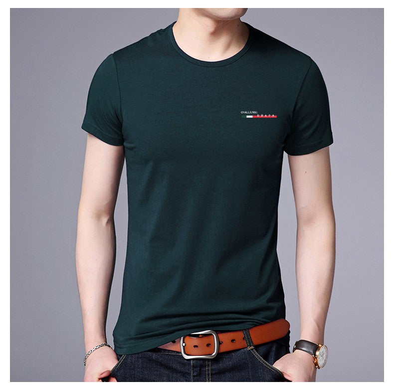 2025 New Summer Brand Tops Round Neck t Shirt For Men 95% Cotton 5% Spandex Plain Bulk Short Sleeve Casual Fashion Mens Clothes