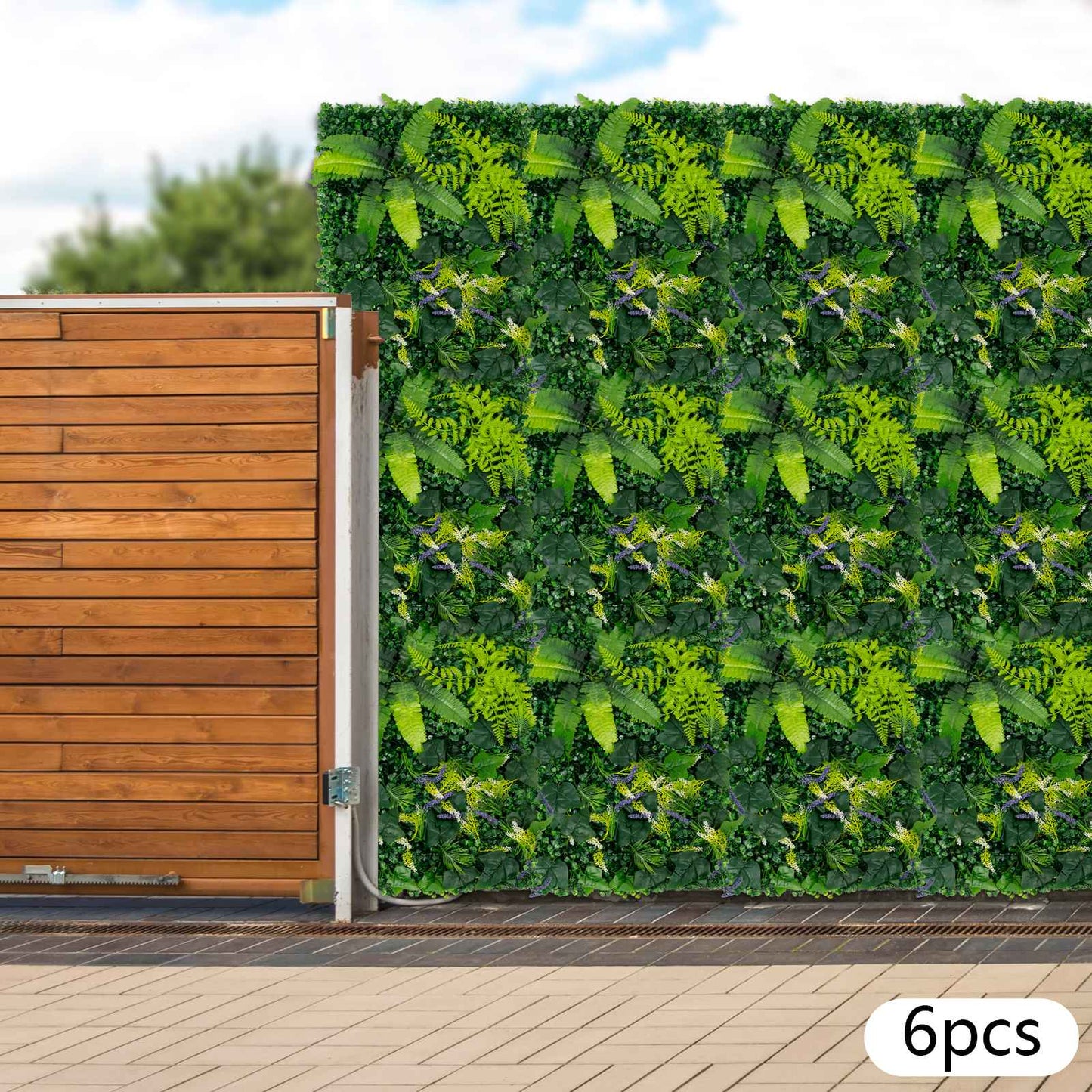 6 Pack Artificial Greenery Wall 60x40cm Faux Plant Panel for Garden Balcony Porch Wedding Party Indoor Outdoor Decoration