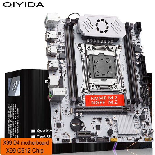 Placa-mãe QIYIDA X99 D4 TPM2.0 LGA 2011 3 com slot M.2 Suporte a chipset X99 C612 Memória DDR4 SATA3.0 USB3.0 PCI16X