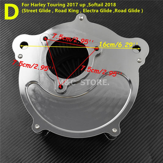 Motorcycle Chrome Air Filter Cleaner For Harley Sportster 883 1200 Iron XL Touring Road King Dyna Fatboy FXDLS FLSTNSE Softail