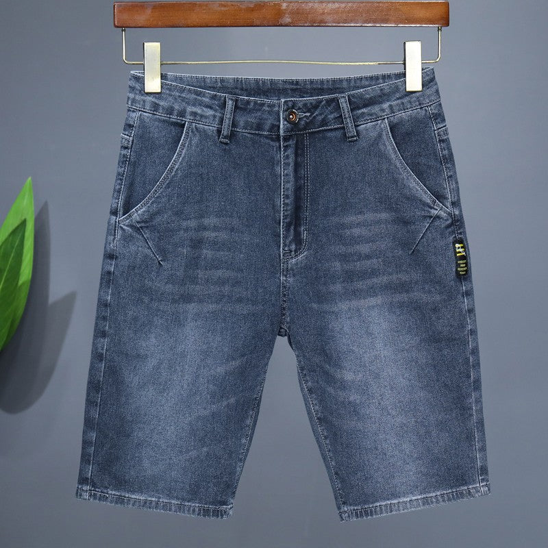 Men's Straight Casual Denim Shorts Simple Solid Color Slim Jeans Comfortable Breathable Bermuda Short Pants Summer