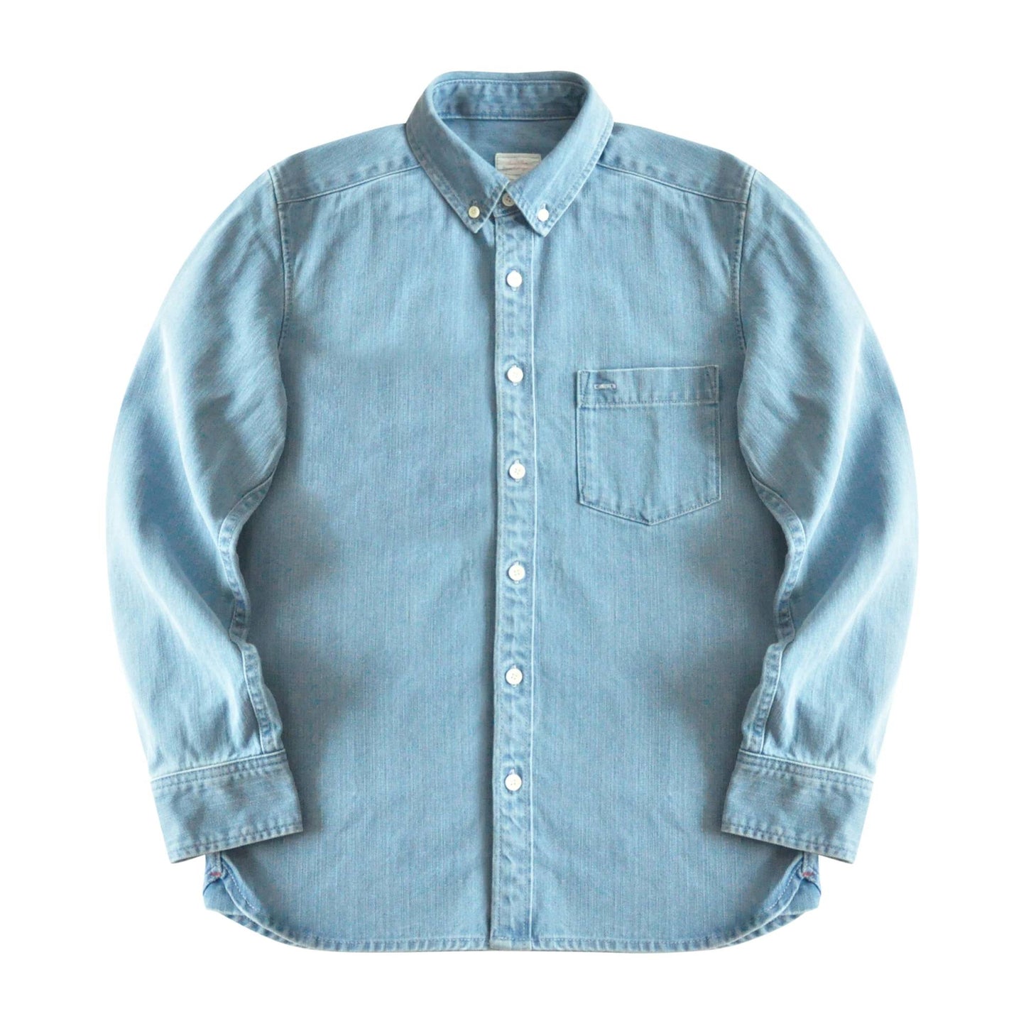 SauceZhan Chambray shirt men shirt long sleeve Denim Shirt Cotton Casual Wash Shirt Mens Dress Shirts Jeans Shirts Slim