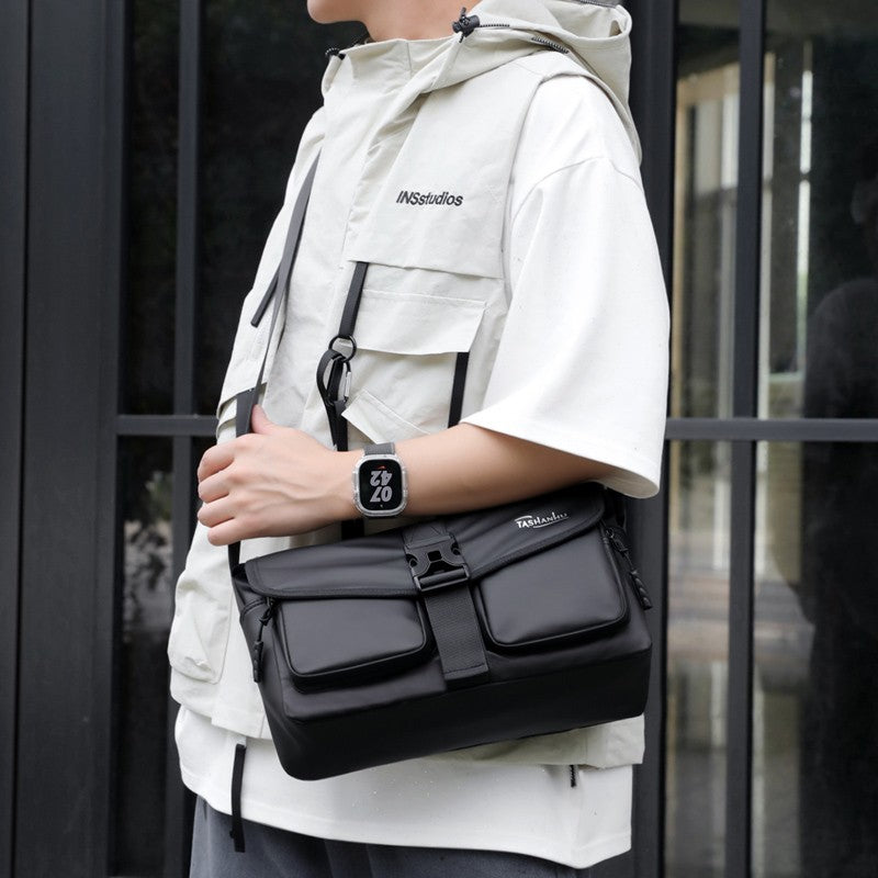 Men's Crossbody Bag Nylon Lightweight Chest Shoulder Bag with Zipper Pocket Waterproof Outdoor Travel Sport Messenger Bag